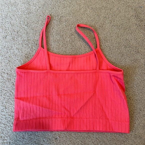 Red Ribbed Crop Top - Picture 2 of 3